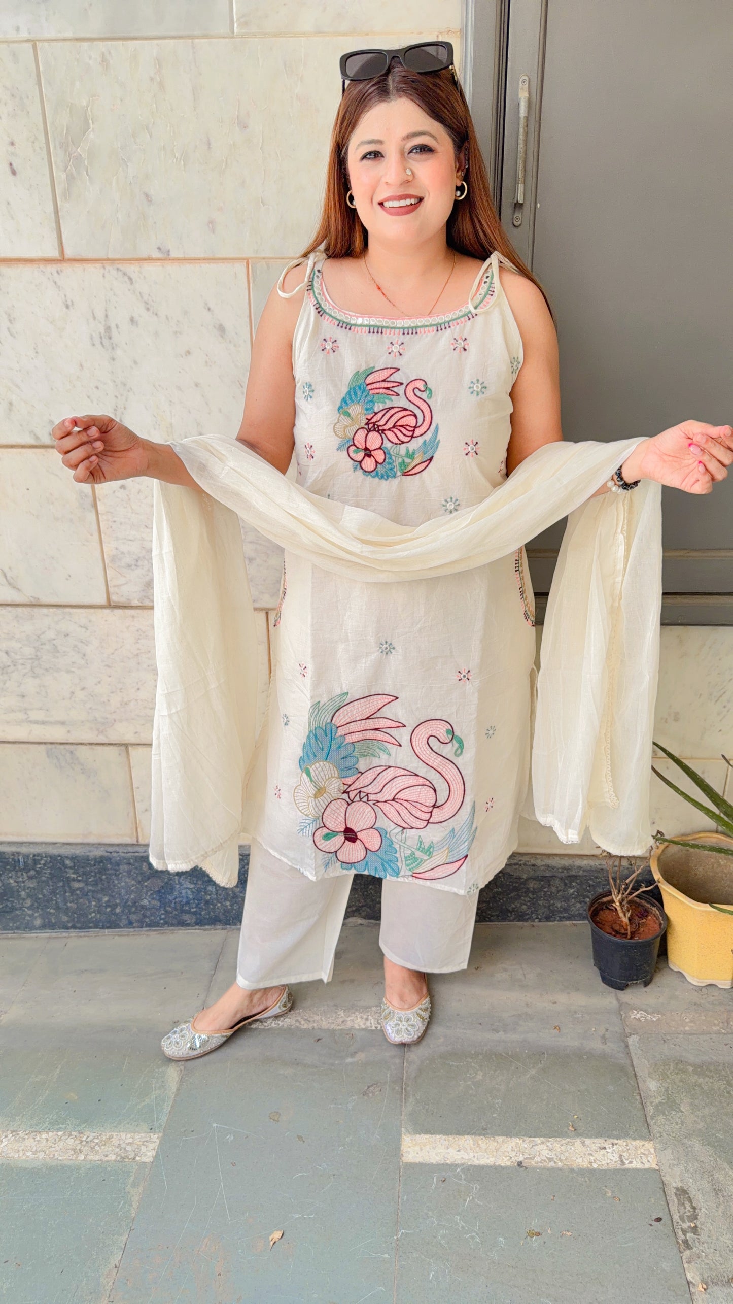 Chandni Spaghetti Strap Three Piece Suit