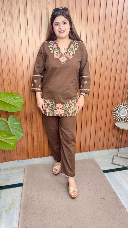 Aleena Embroidery Two Piece Coord set