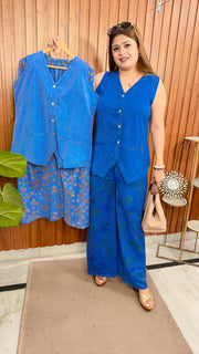 Aaysa Plain Cotton Denim Coord set