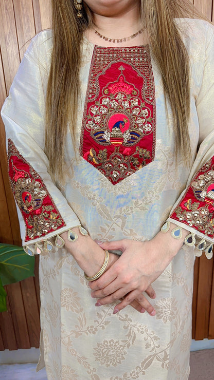 Shehnaz Golden Brocade Suit Set