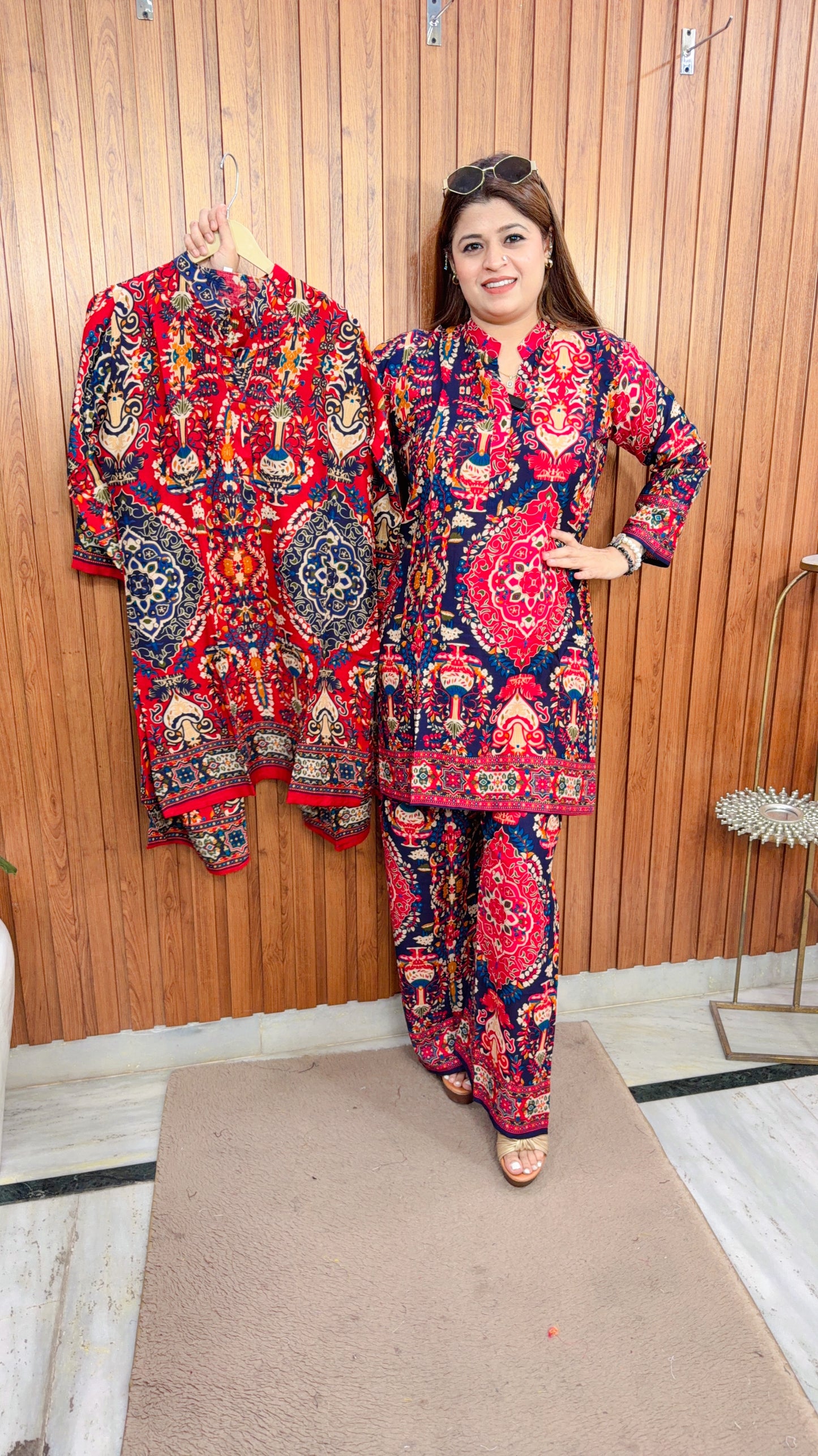 Kalamkari Printed Cotton Two Piece Coord set