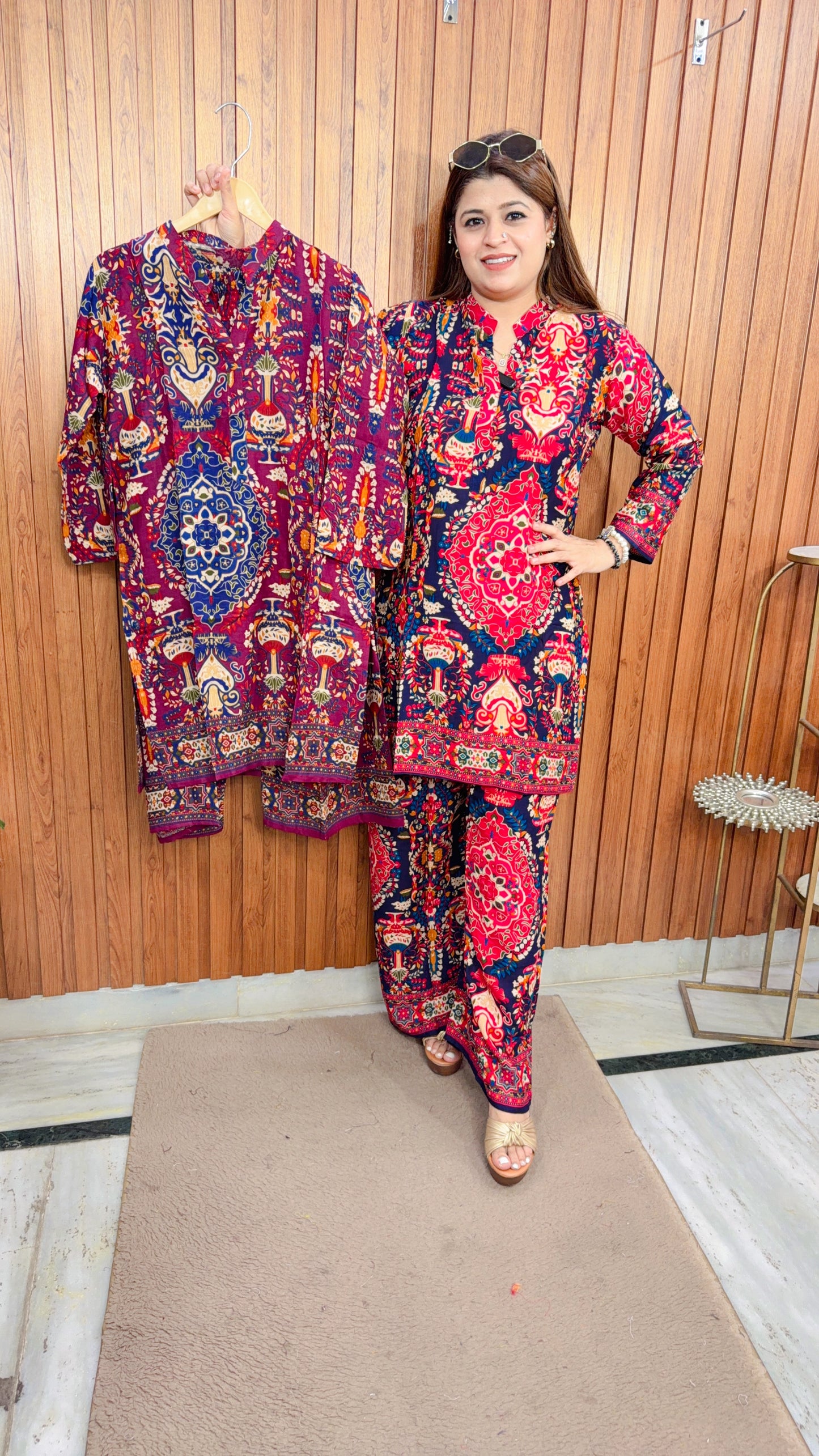 Kalamkari Printed Cotton Two Piece Coord set