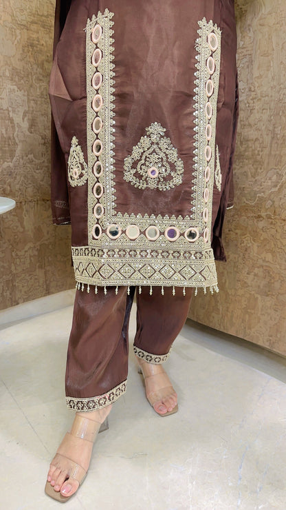 Suhani Cotton silk Partywear Handwork Suit