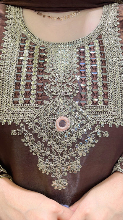 Suhani Cotton silk Partywear Handwork Suit