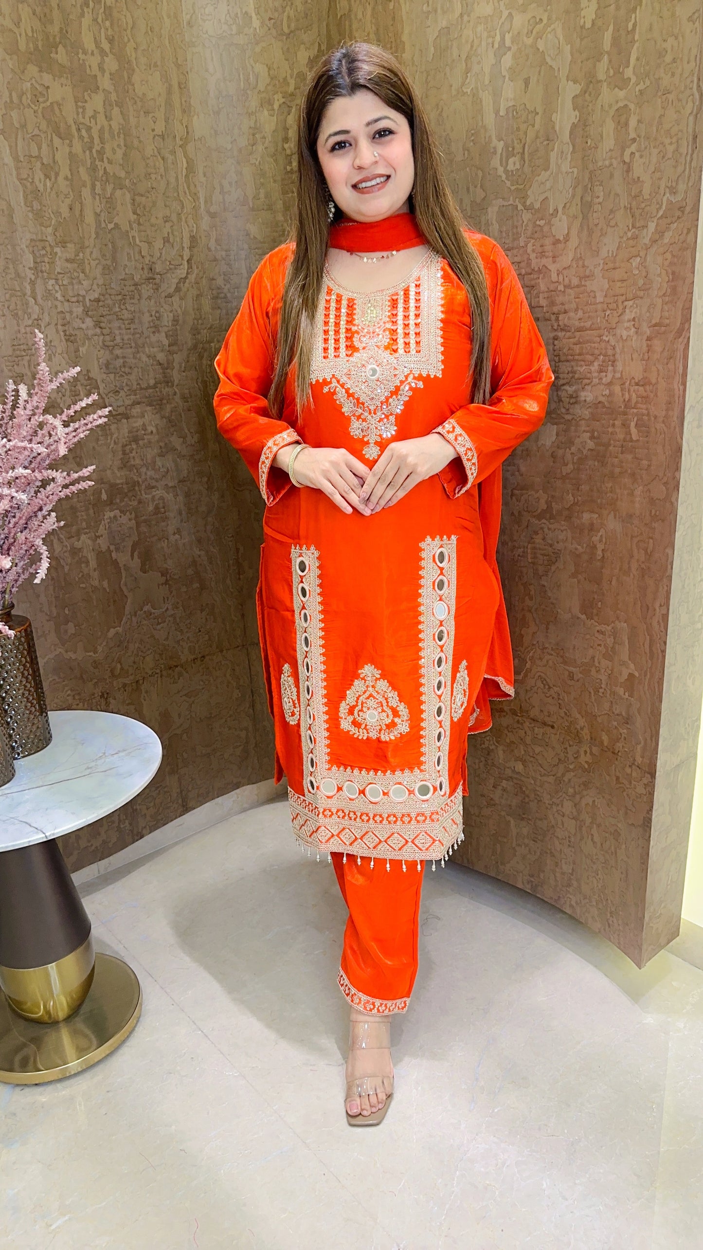 Suhani Cotton silk Partywear Handwork Suit