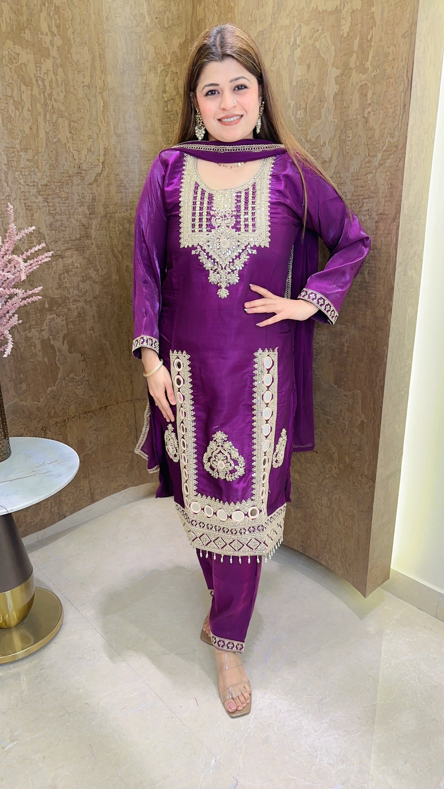 Suhani Cotton silk Partywear Handwork Suit