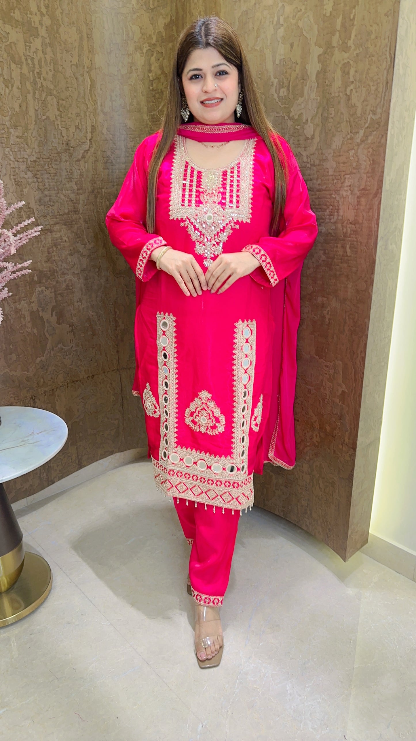 Suhani Cotton silk Partywear Handwork Suit