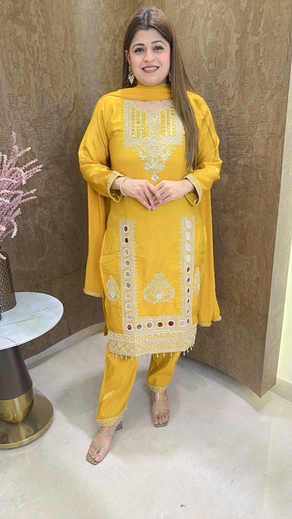 Suhani Cotton silk Partywear Handwork Suit
