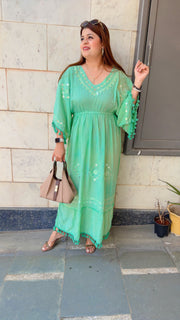 Foil Mirror Cotton Maxi Dress