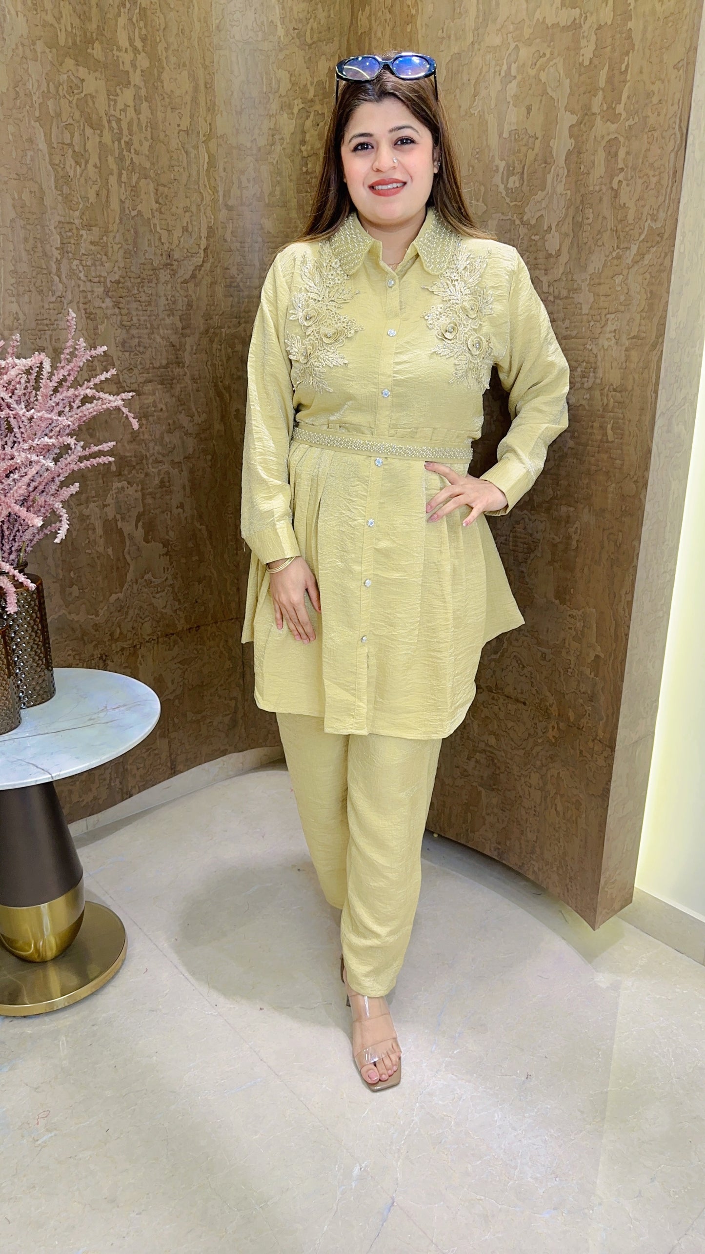 Zina Applique Flower Coord set