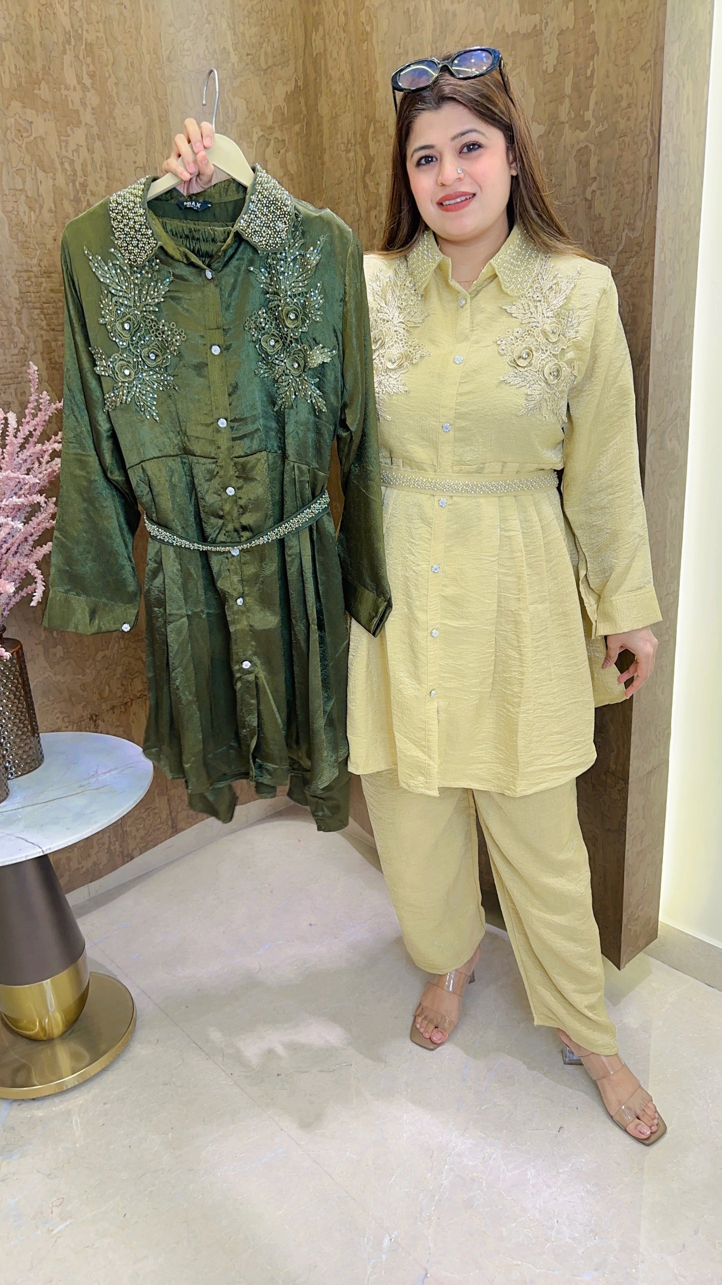 Zina Applique Flower Coord set