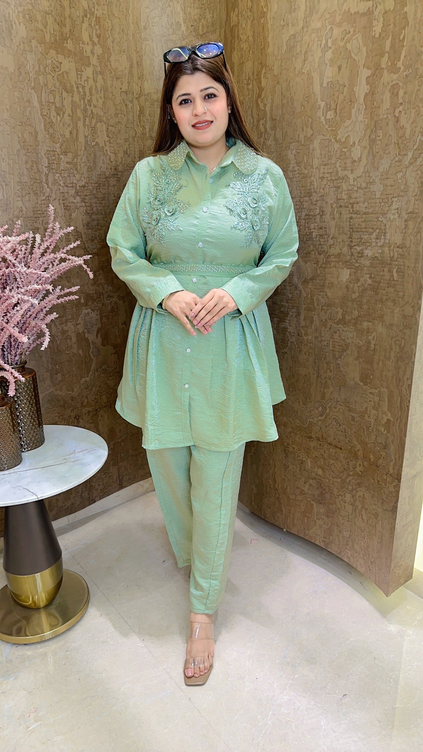 Zina Applique Flower Coord set