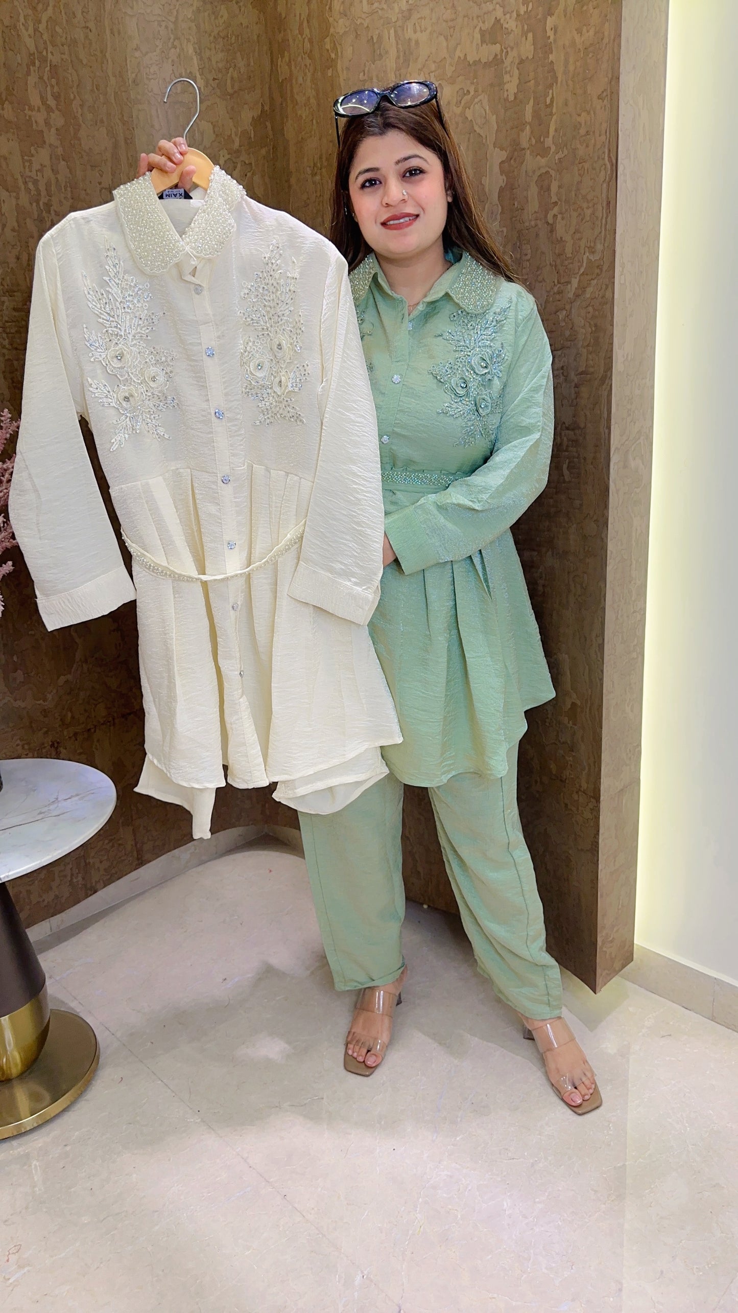 Zina Applique Flower Coord set