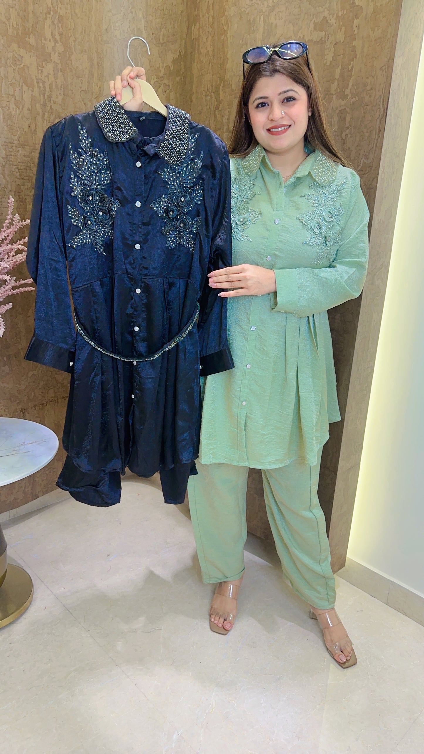 Zina Applique Flower Coord set