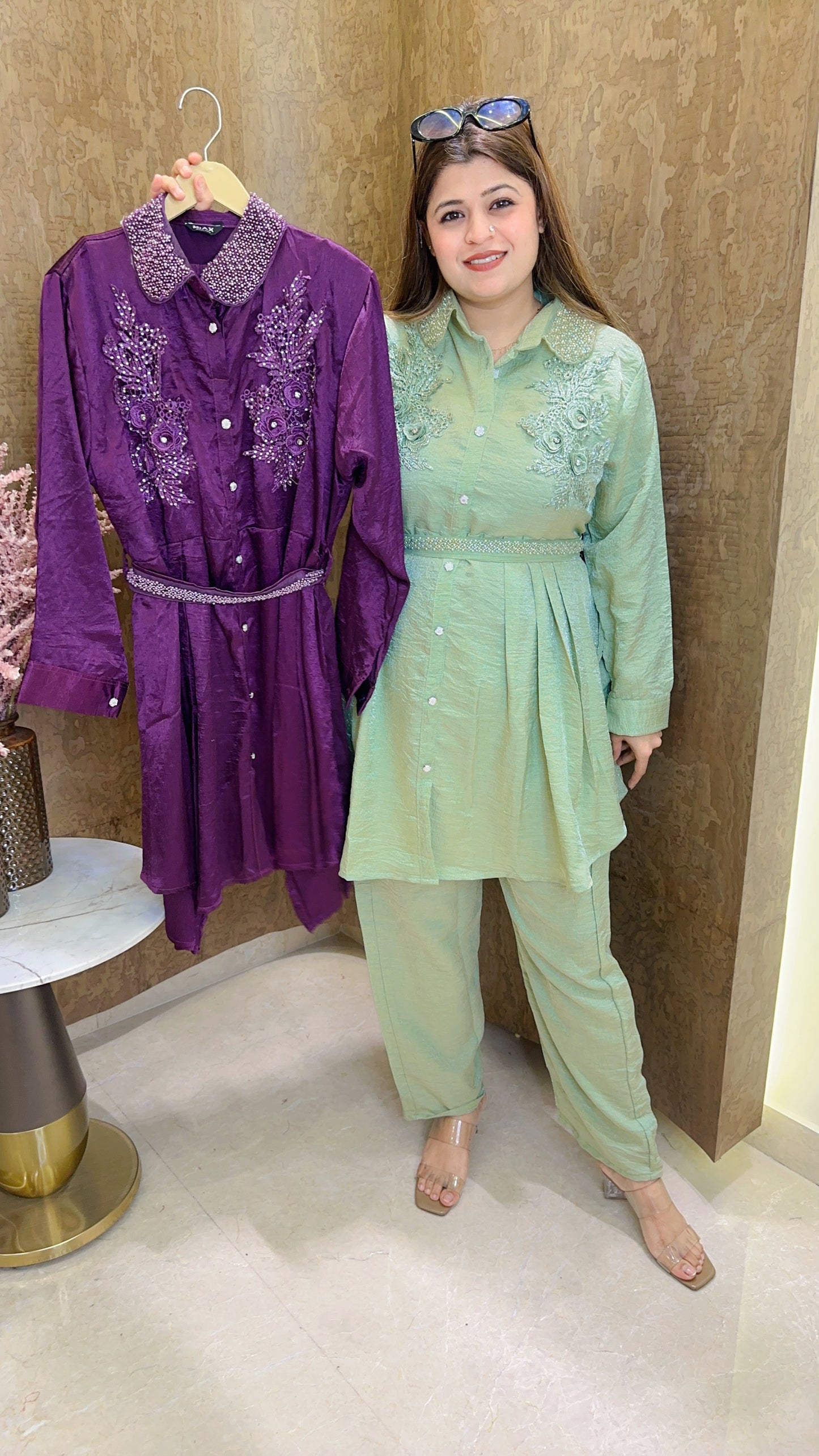 Zina Applique Flower Coord set