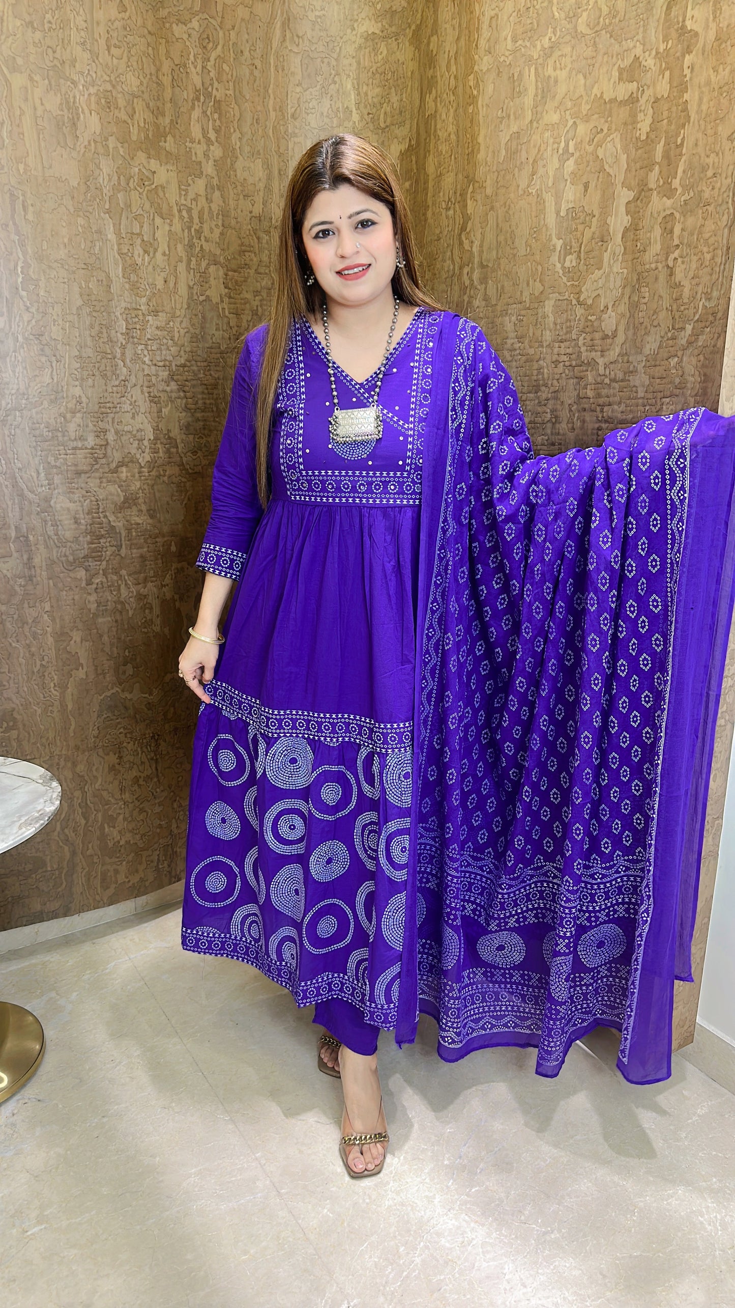 Sanchi Pure Cotton Anarkali suit set