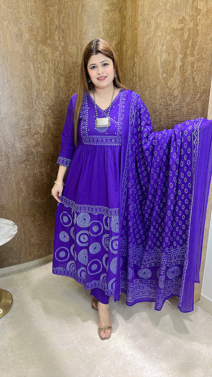 Sanchi Pure Cotton Anarkali suit set