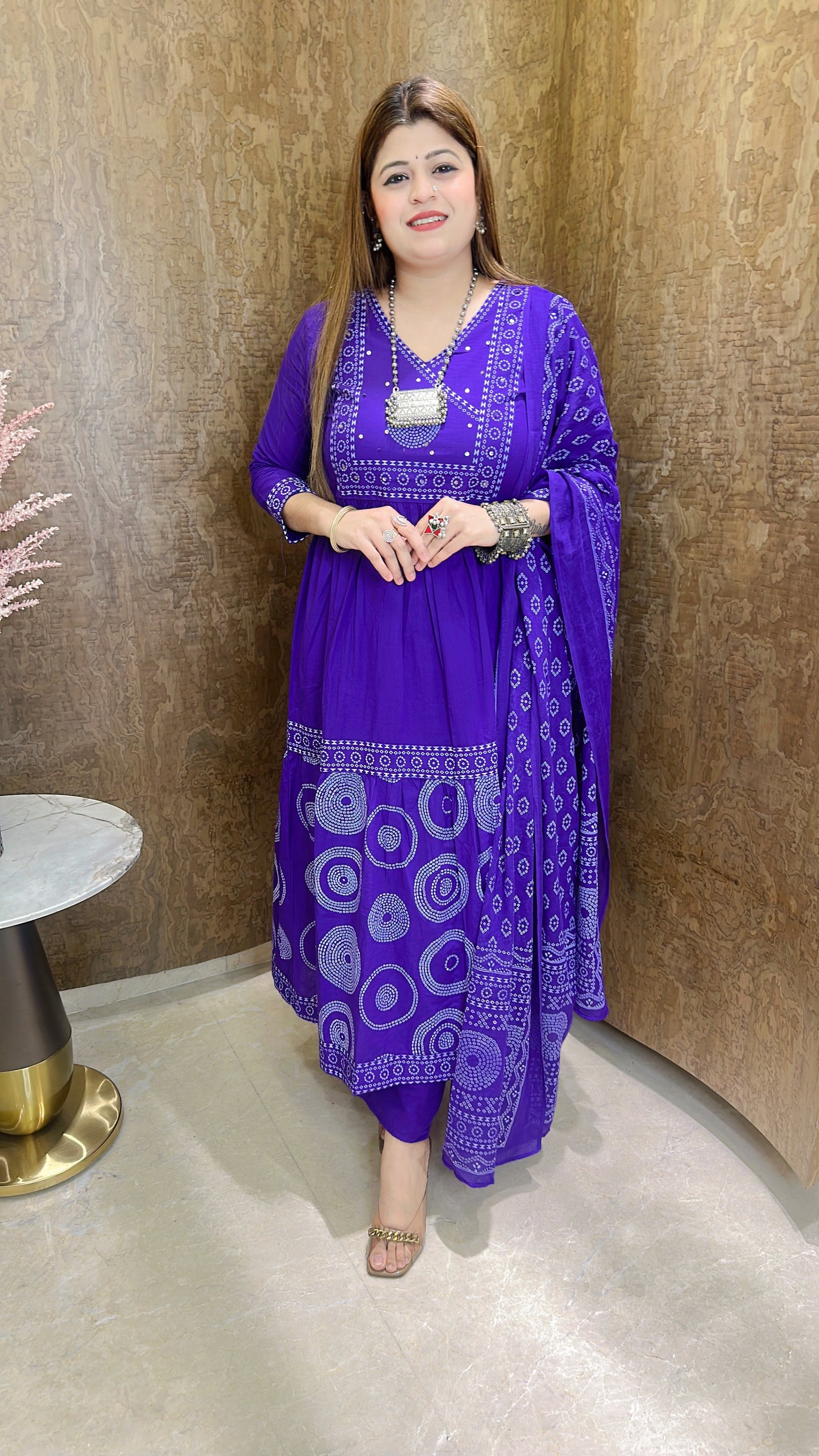 Sanchi Pure Cotton Anarkali suit set