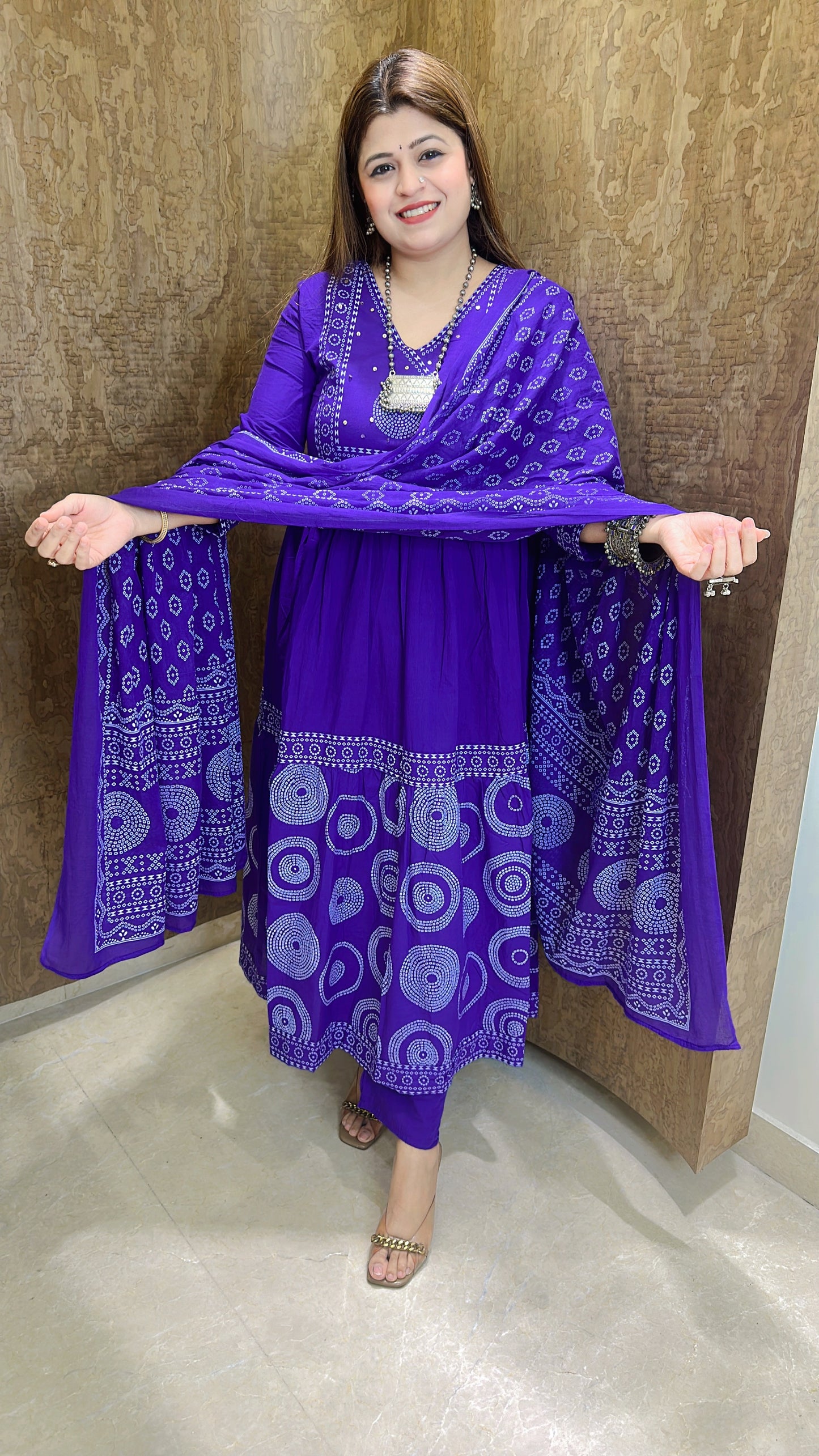 Sanchi Pure Cotton Anarkali suit set