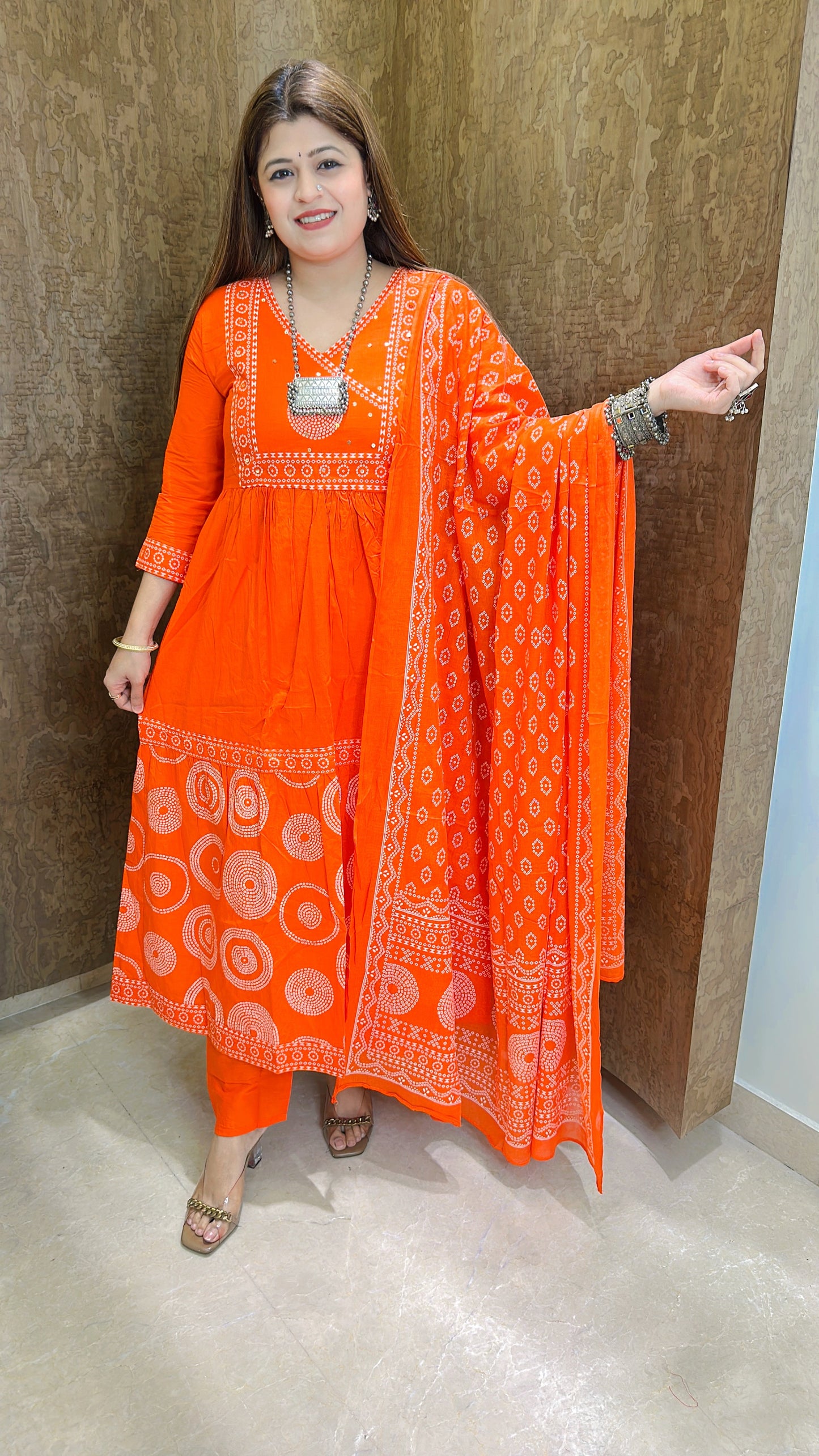 Sanchi Pure Cotton Anarkali suit set
