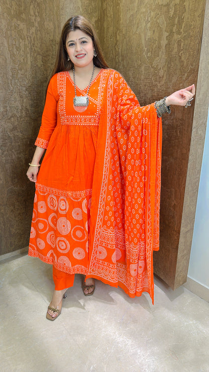 Sanchi Pure Cotton Anarkali suit set