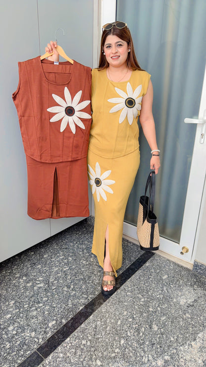 SunFlower Imported Two Piece Skirt Set