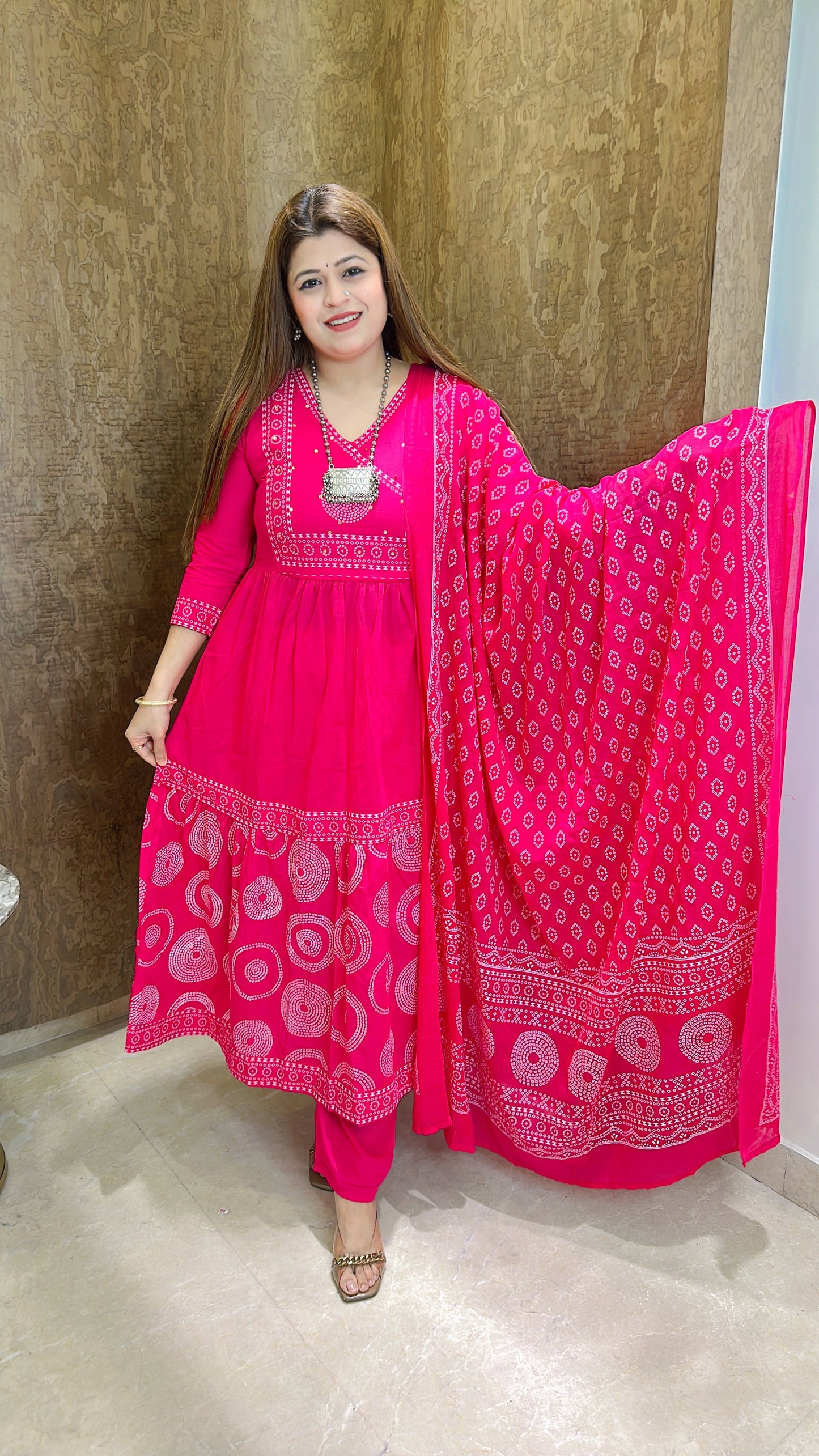 Sanchi Pure Cotton Anarkali suit set