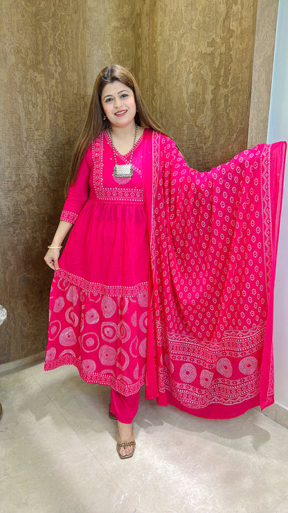 Sanchi Pure Cotton Anarkali suit set