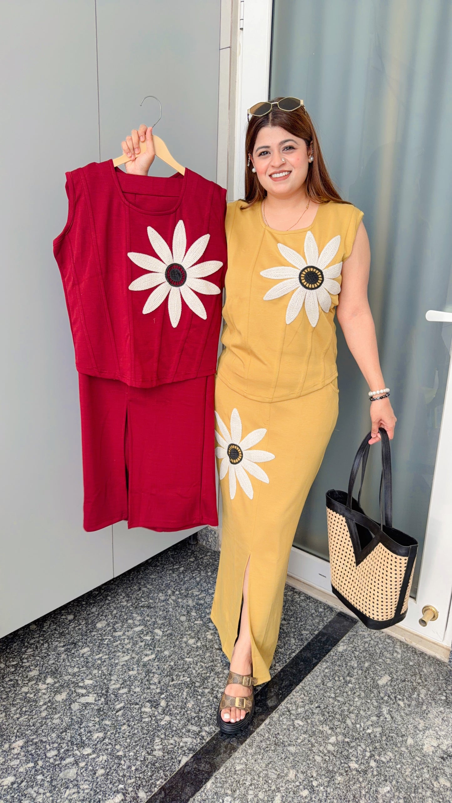 SunFlower Imported Two Piece Skirt Set