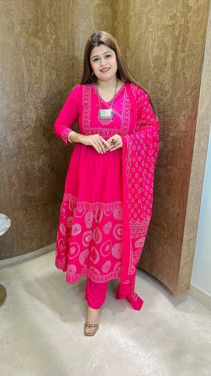 Sanchi Pure Cotton Anarkali suit set