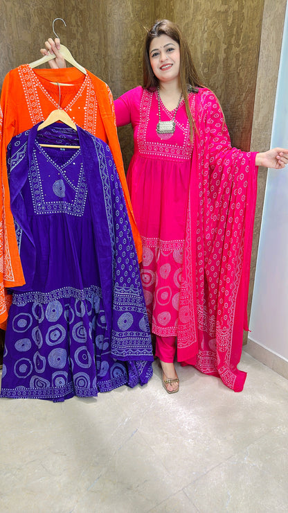 Sanchi Pure Cotton Anarkali suit set