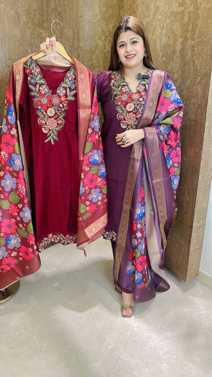 Zivika Premium Cotton Silk Suit