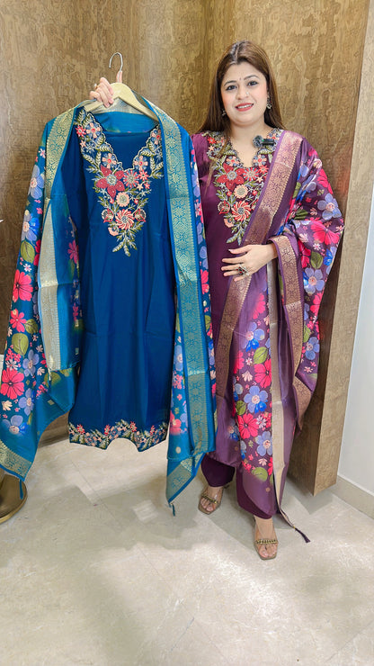 Zivika Premium Cotton Silk Suit