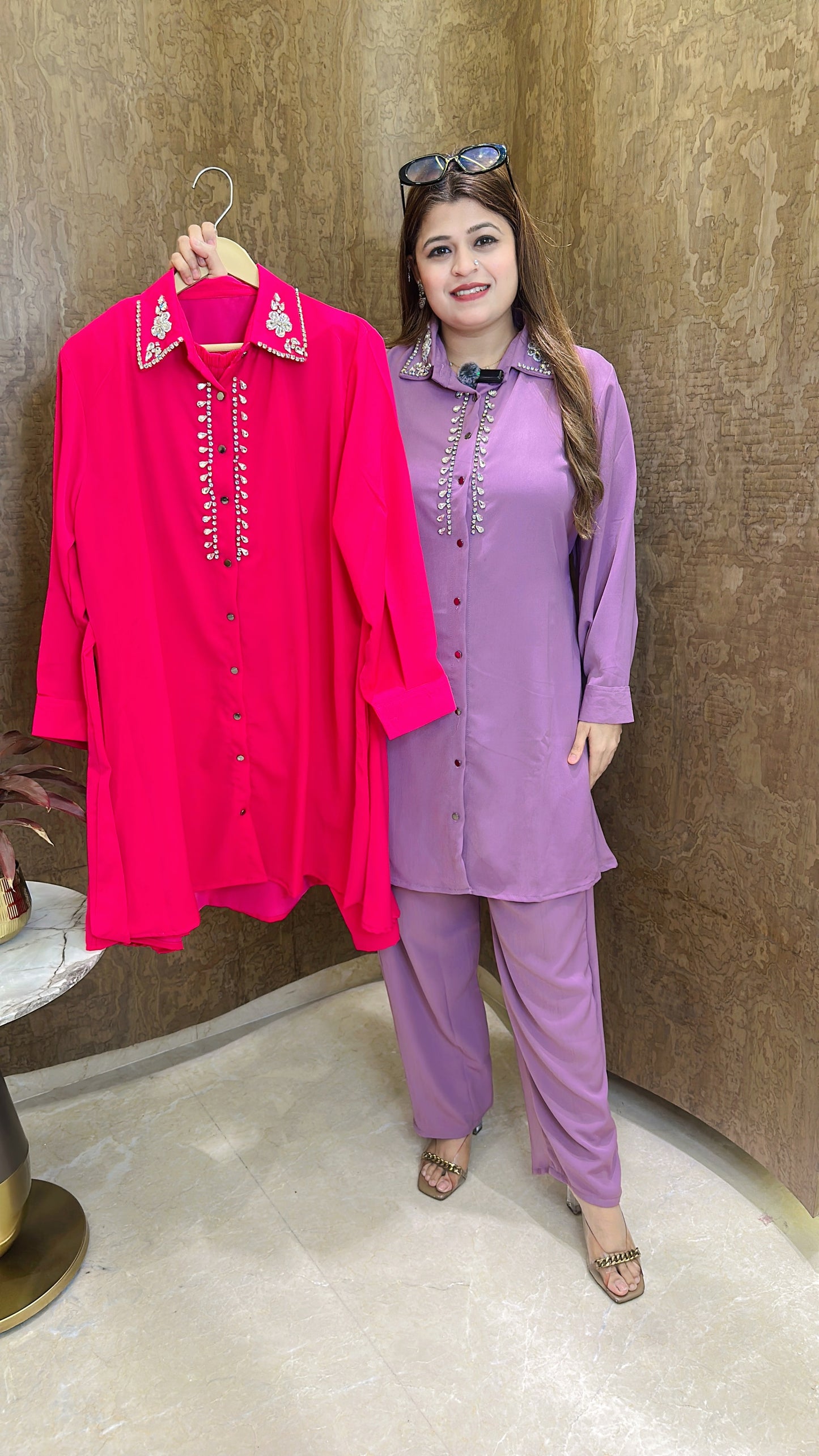 Premium Ruby Diamond Two Piece Set