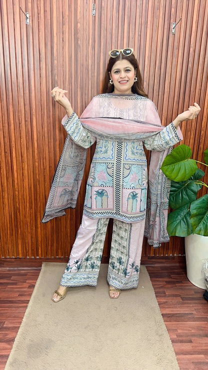 Classic Digital short kurta with dupatta set