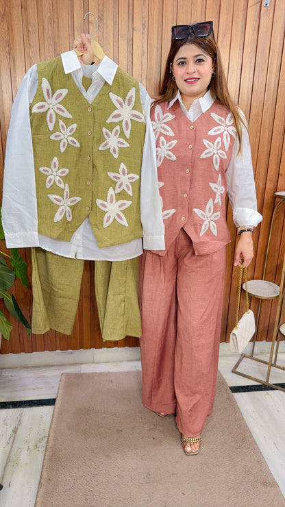 Arika Flower Three Piece Coord Set