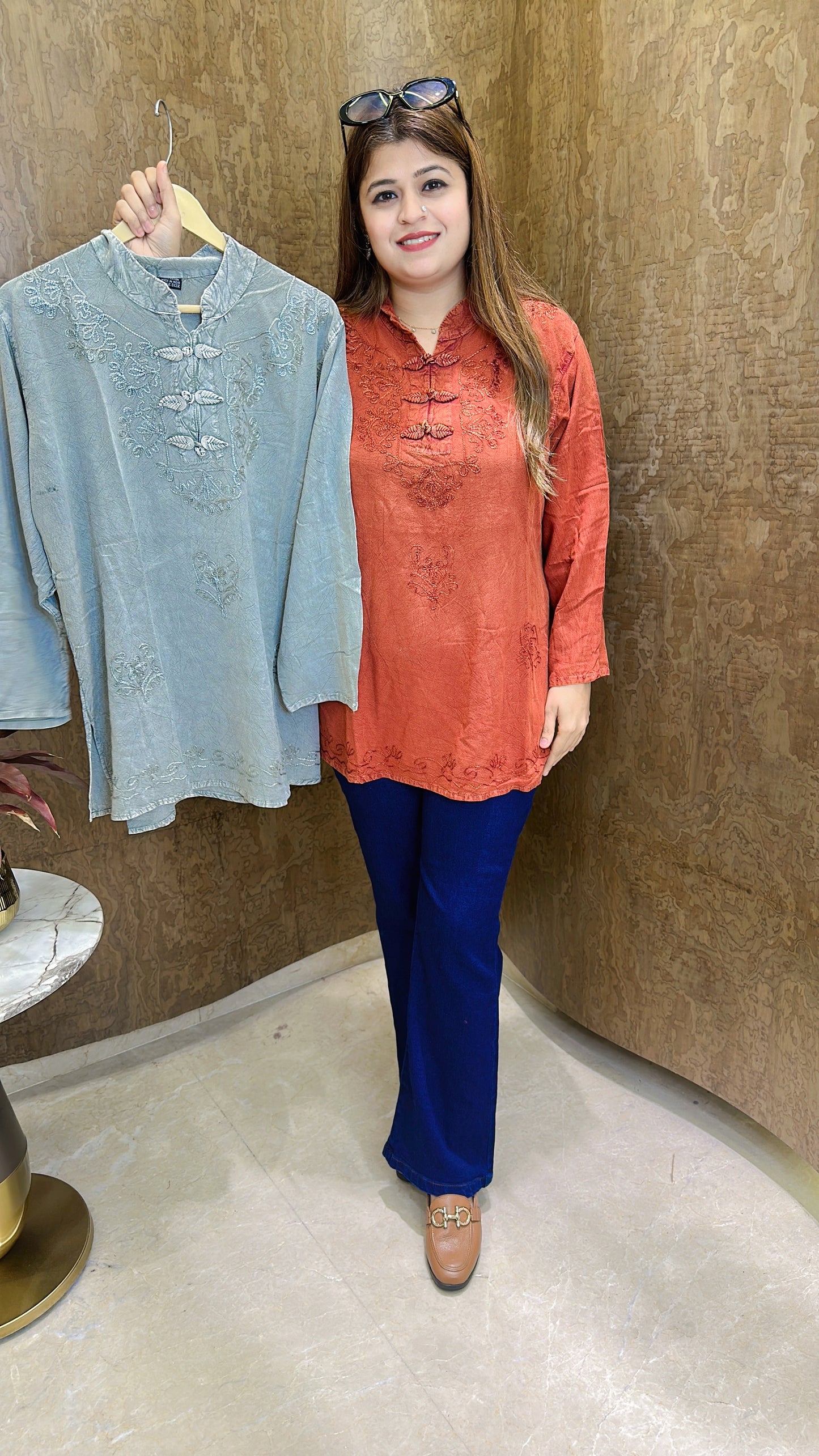 Lakhnavi Pure Cotton Short Kurti