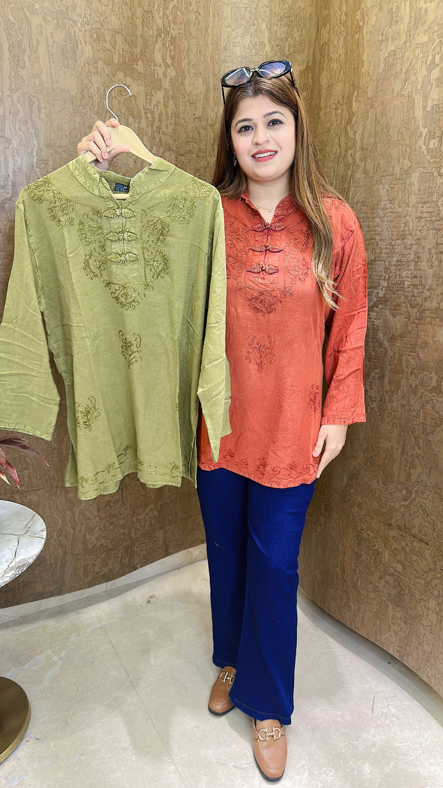 Lakhnavi Pure Cotton Short Kurti