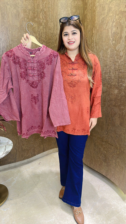 Lakhnavi Pure Cotton Short Kurti