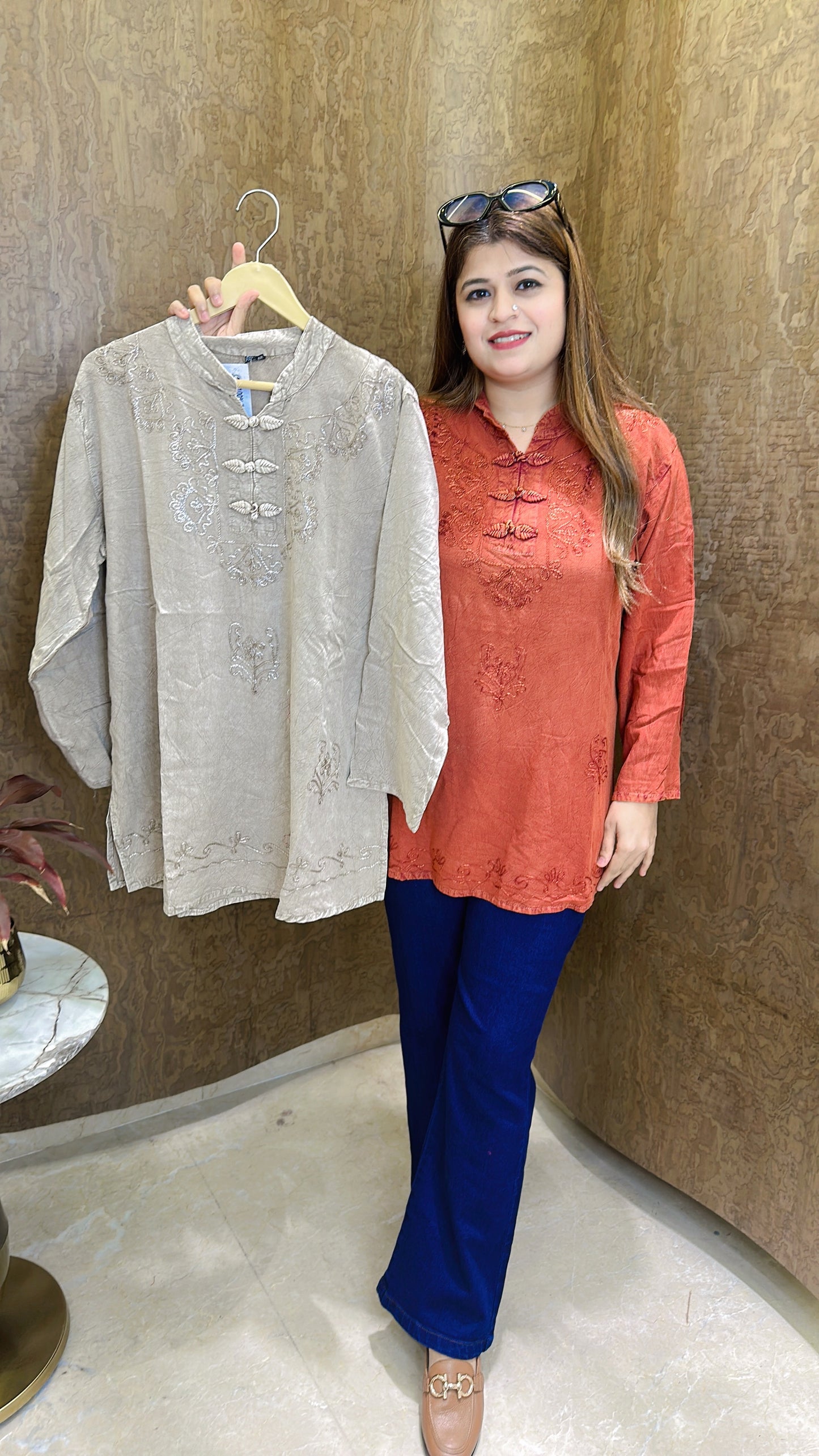 Lakhnavi Pure Cotton Short Kurti