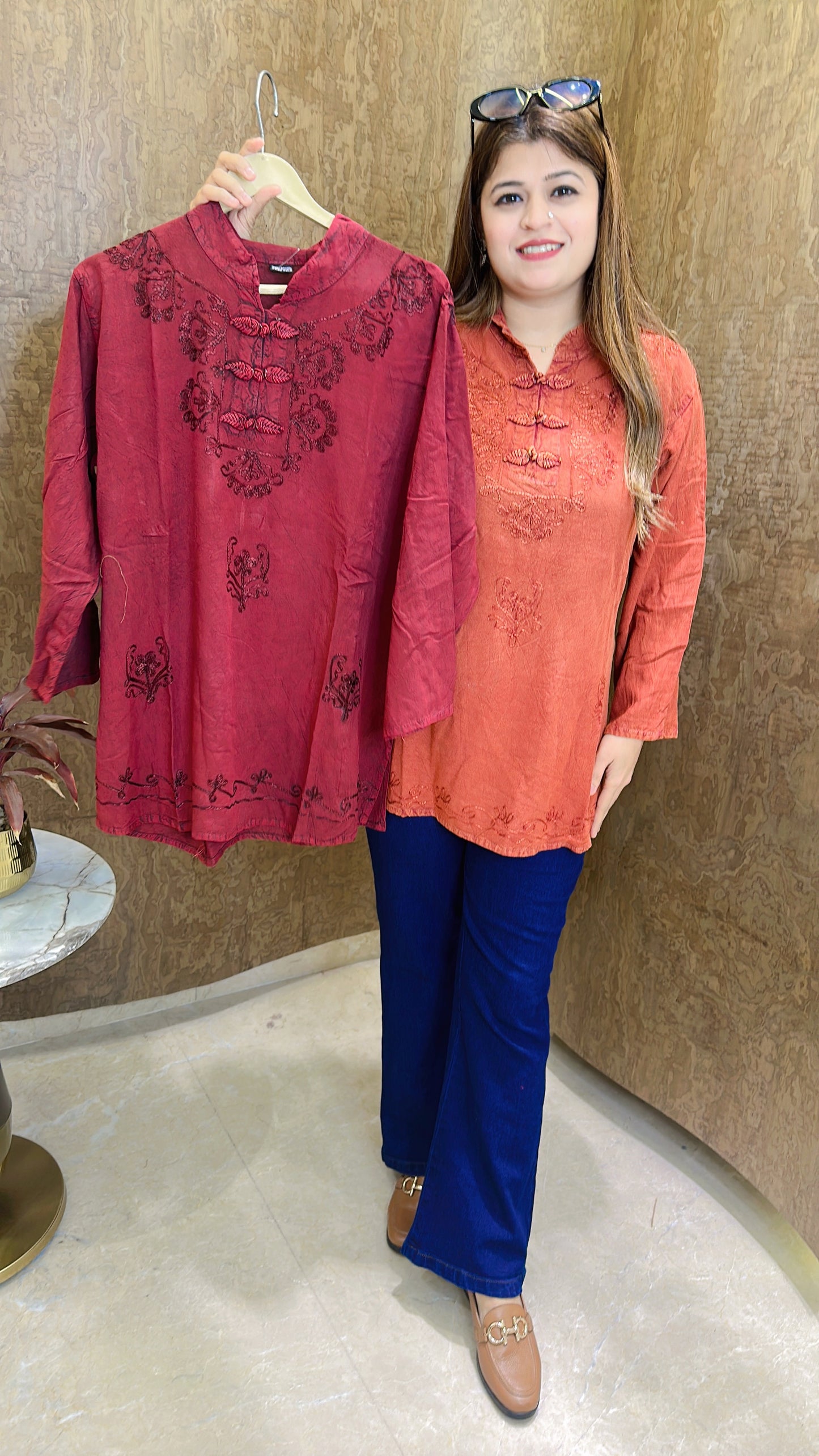 Lakhnavi Pure Cotton Short Kurti