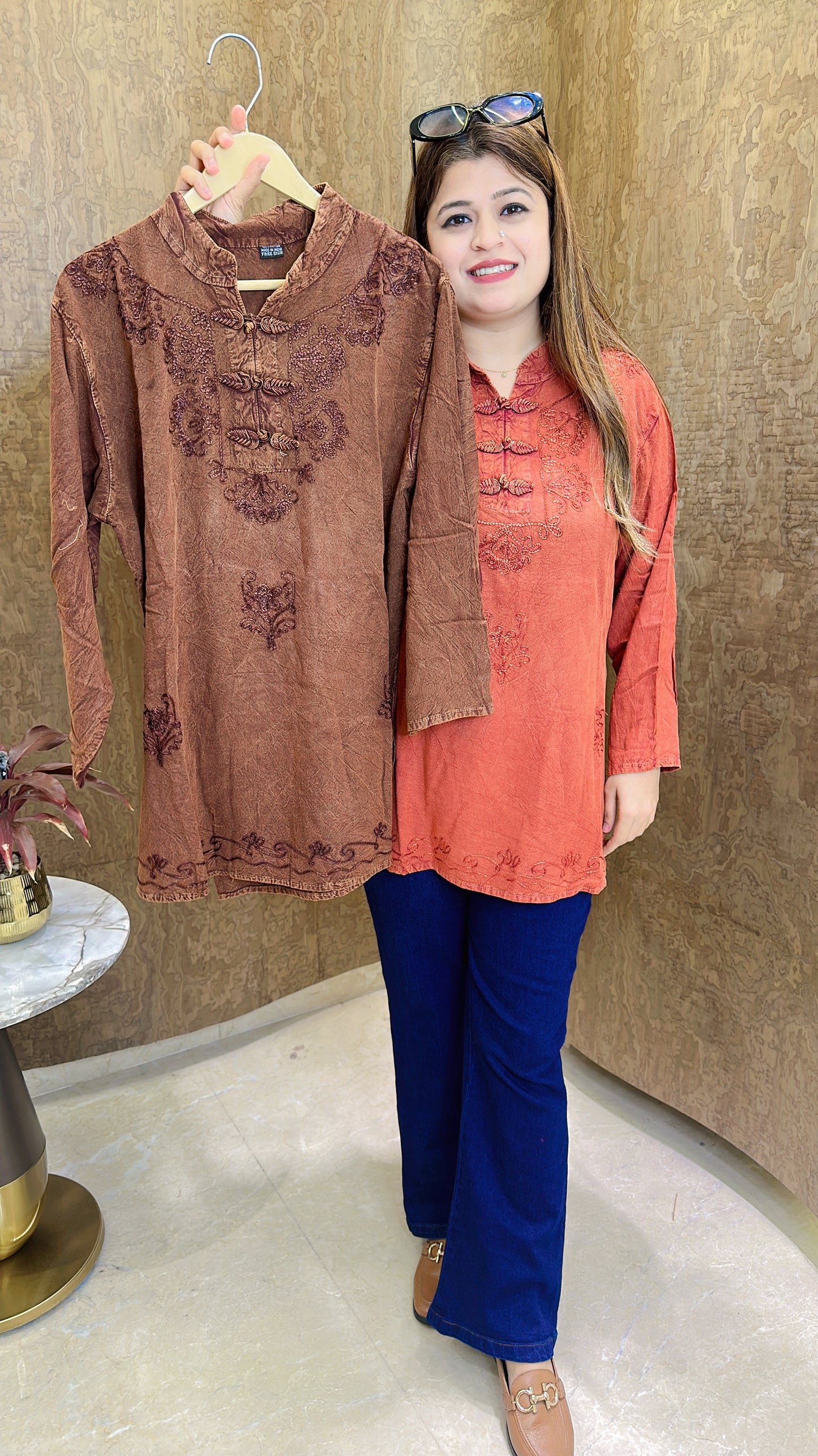 Lakhnavi Pure Cotton Short Kurti