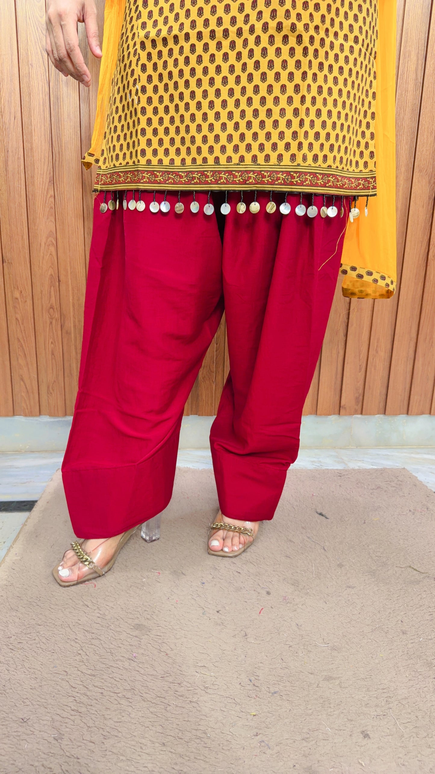 Navira Cotton Printed Farshi Three Piece Suit