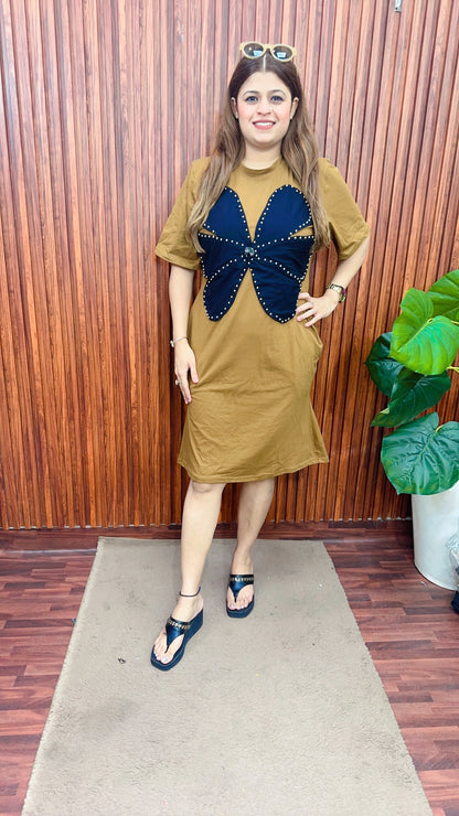 Big flower One piece dress