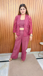 Power net premium Three Piece Coord Set