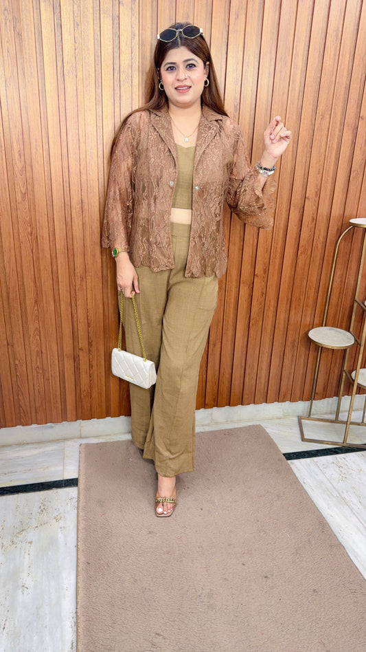 Power net premium Three Piece Coord Set