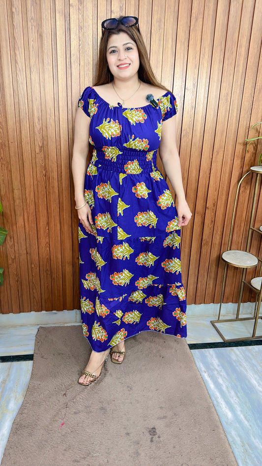 Cotton Summer Smokey Dress