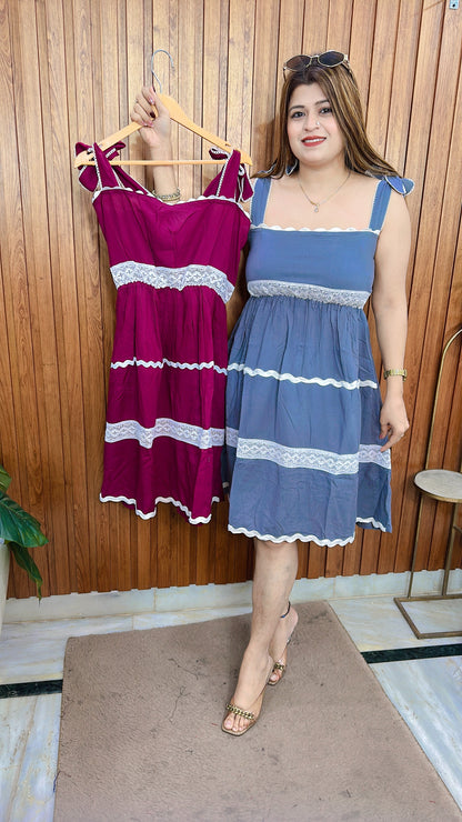 Elegant Cotton Short Dress