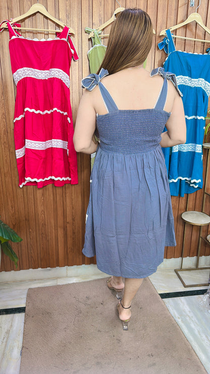 Elegant Cotton Short Dress