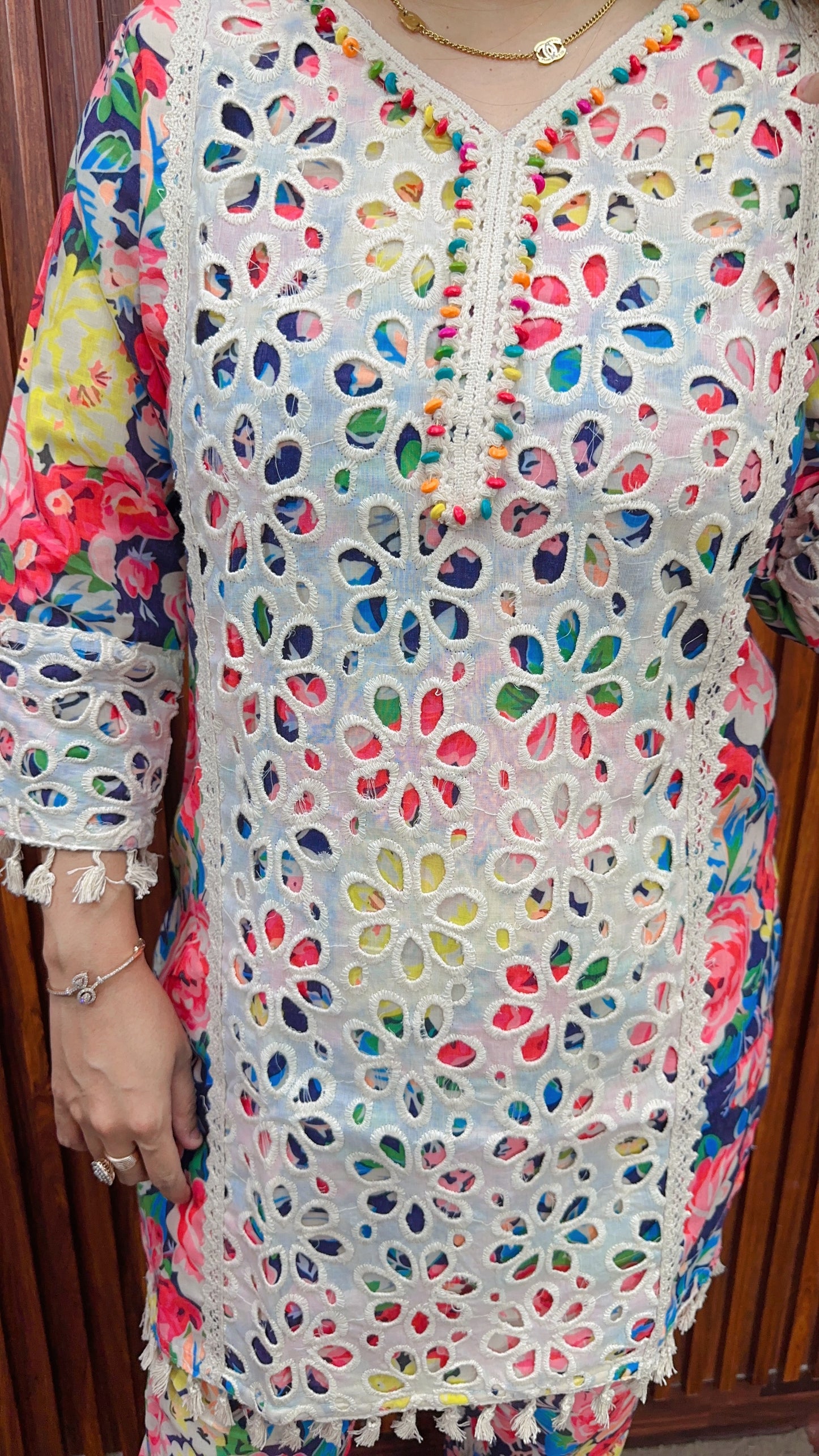 Premium Schifli Cotton coord set